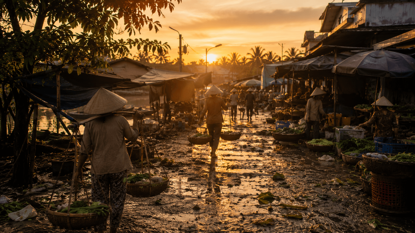 Một buổi chợ quê tan muộn